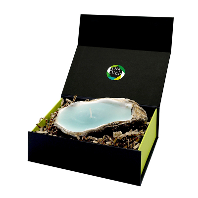 Oesterkaars Uneven Small Box 1 Oyster Candle Aqua