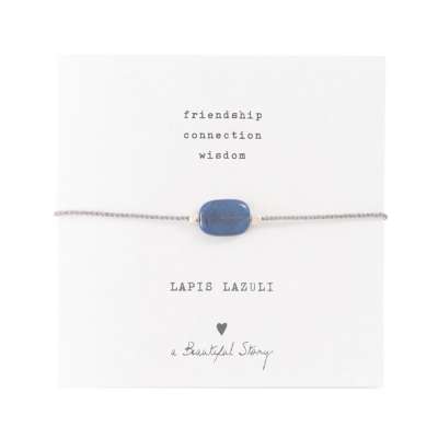 Edelsteen Kaart Lapis Lazuli zilver armband